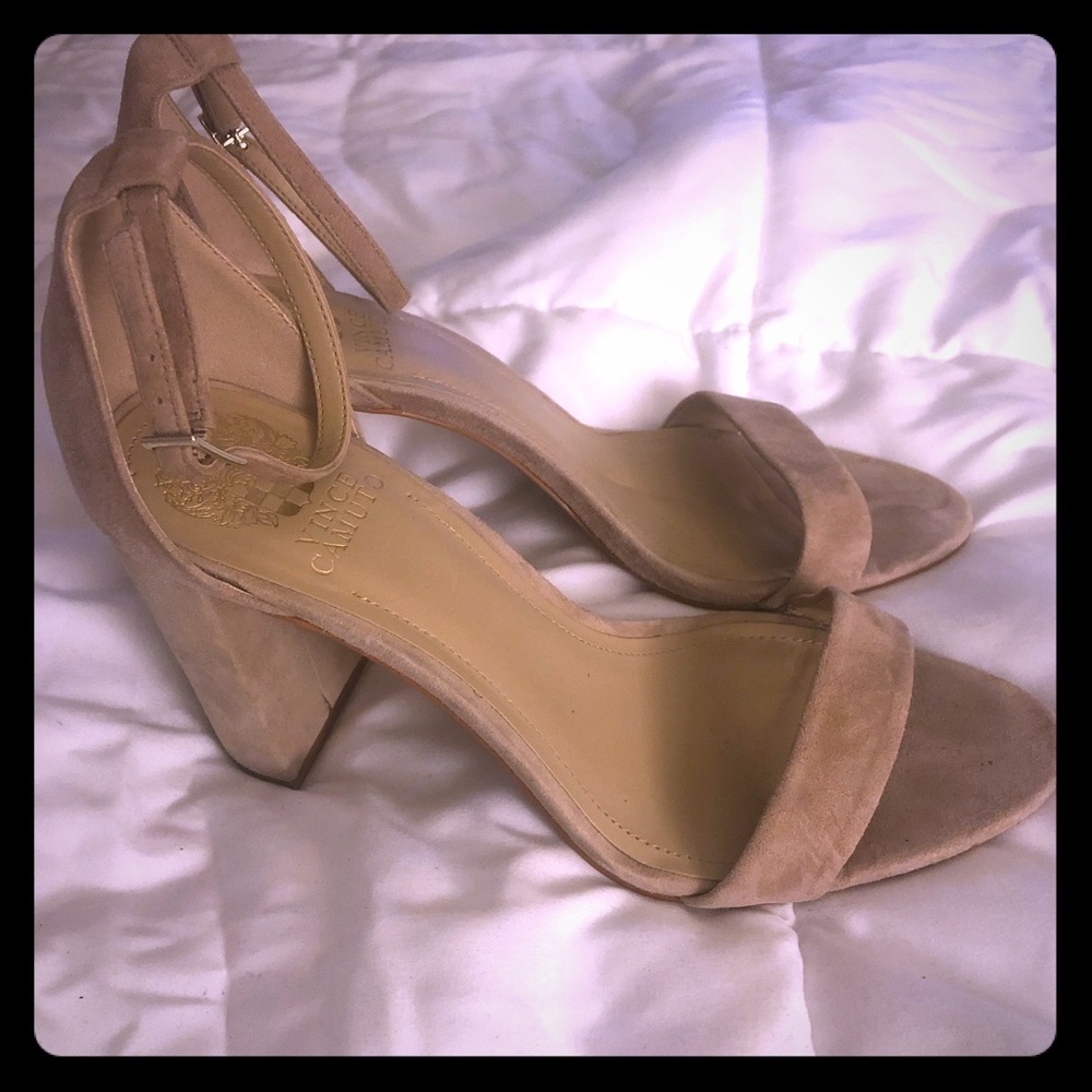 Vince Camuto Suede Chunky Heeled Sandals